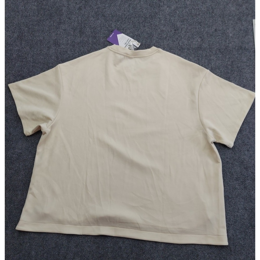 Members Mark Shirt womens XXL Beige Short Sleeve Luxe Tee Stretch Soft NWT‎ - Picture 3 of 10